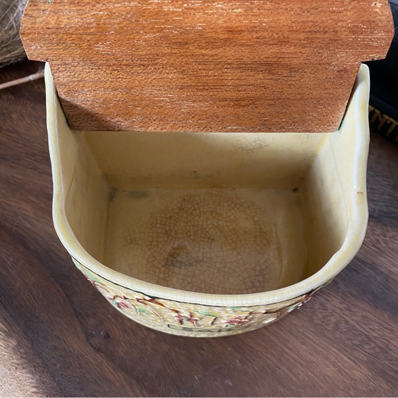 Vintage Wall Mounted Salt Box, Farmhouse Kitchen Decor - Picture 7 of 10